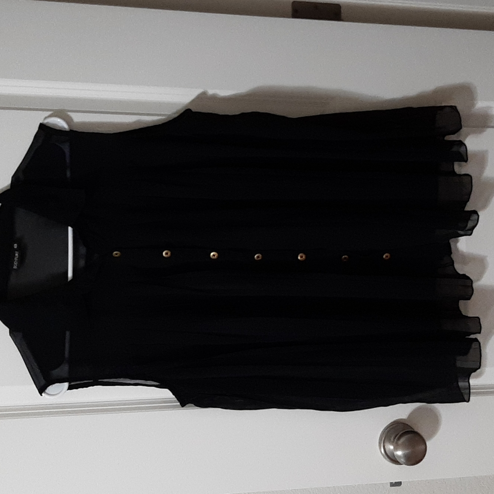 Blouse, black, 16, with golden buttons